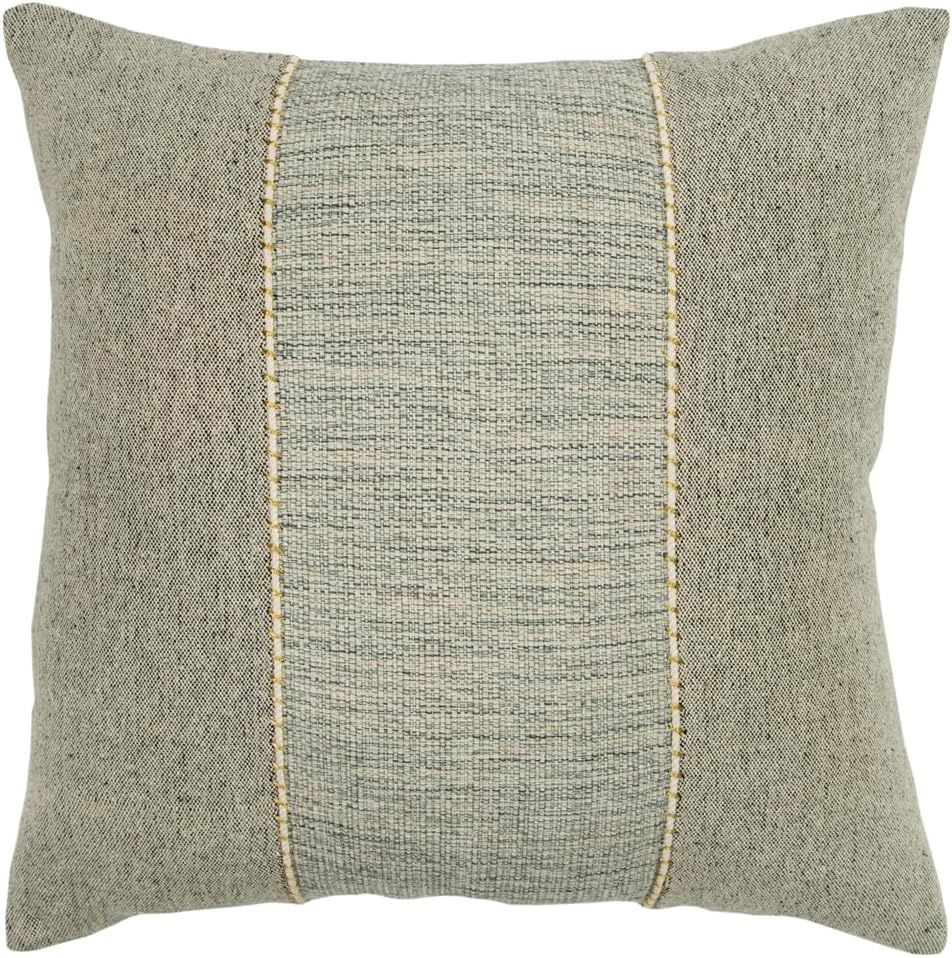 Rizzy Home Decorative Pillow, Grey with White Center Colorblock