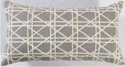 Rizzy Home Decorative Pillow, Grey with White Crosshatch Pattern