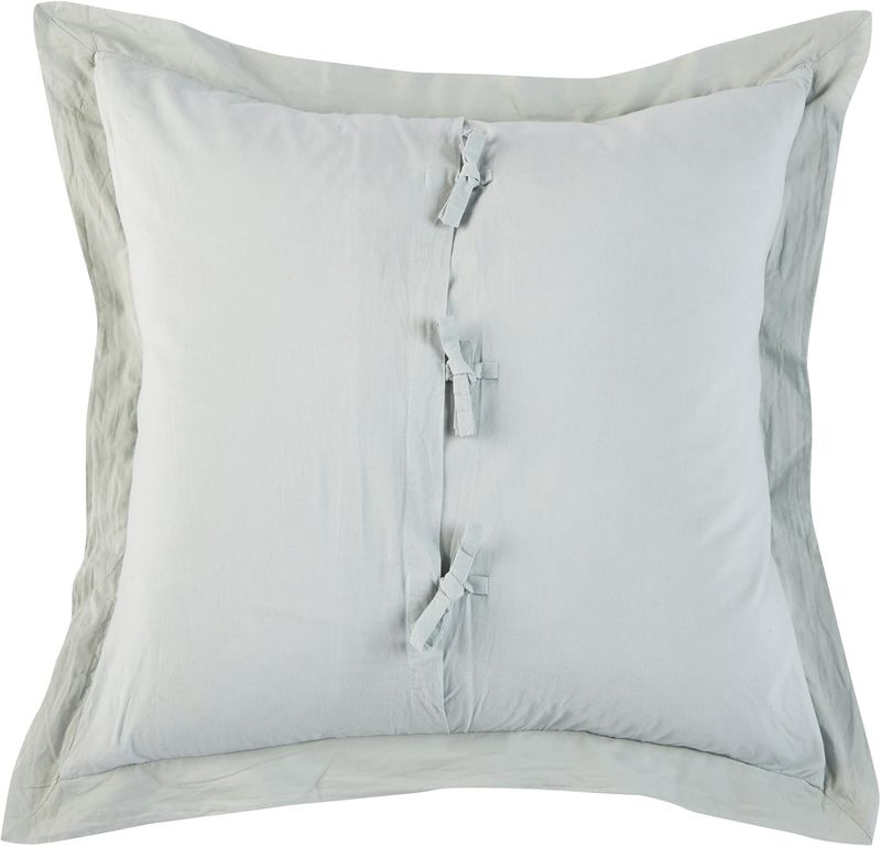 Rizzy Home Decorative Pillow, Pastel Blue Pleated Euro Sham