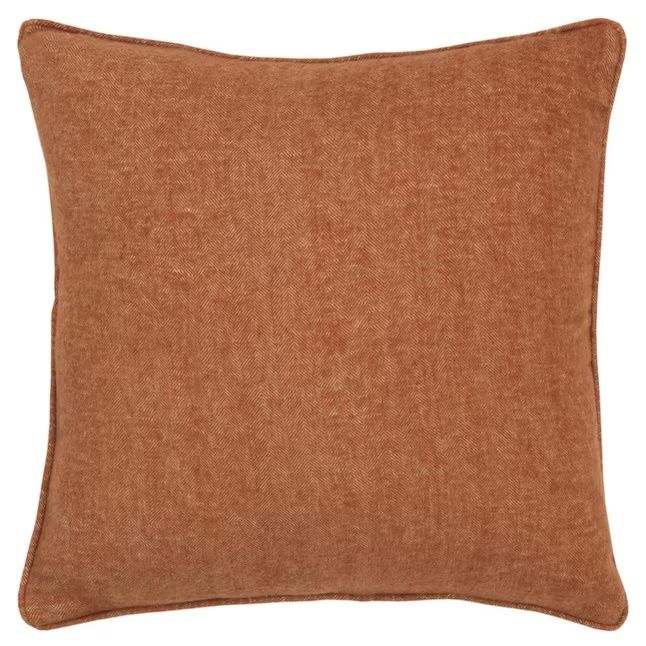 Rizzy Home Decorative Pillow, Solid Rust Herringbone