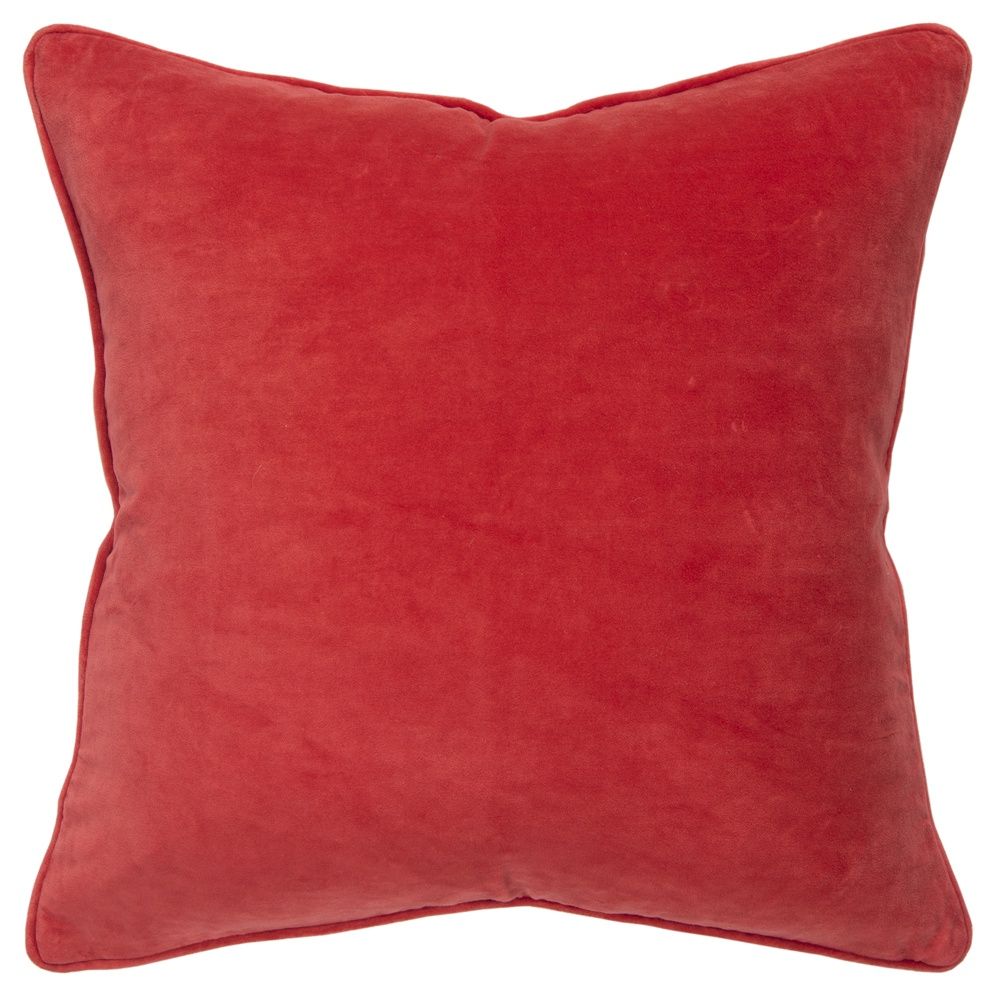 Rizzy Home Decorative Pillow, Solid Red Velvet