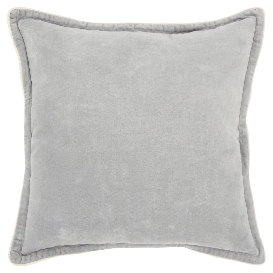 Rizzy Home Decorative Pillow, Solid Silver Velvet