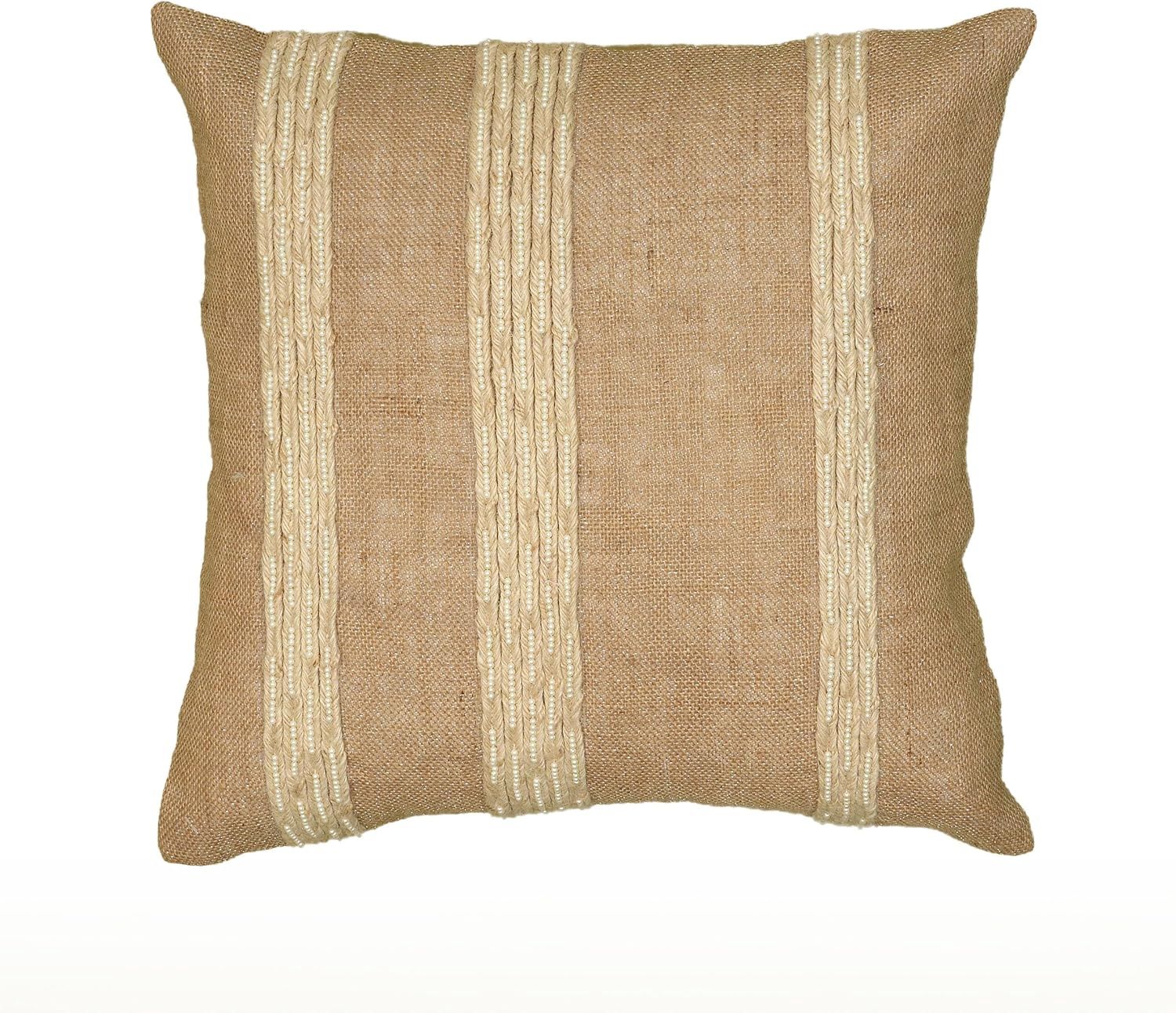 Rizzy Home Decorative Pillow, Tan Vertical Stripe