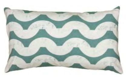 Rizzy Home Decorative Pillow, Teal Printed Wave Pattern