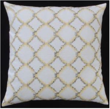Rizzy Home Decorative Pillow, White with Orange Printed Pattern