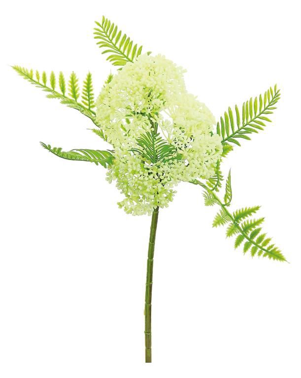 Fern &amp; Seed Cluster, 14&quot; White &amp; Green