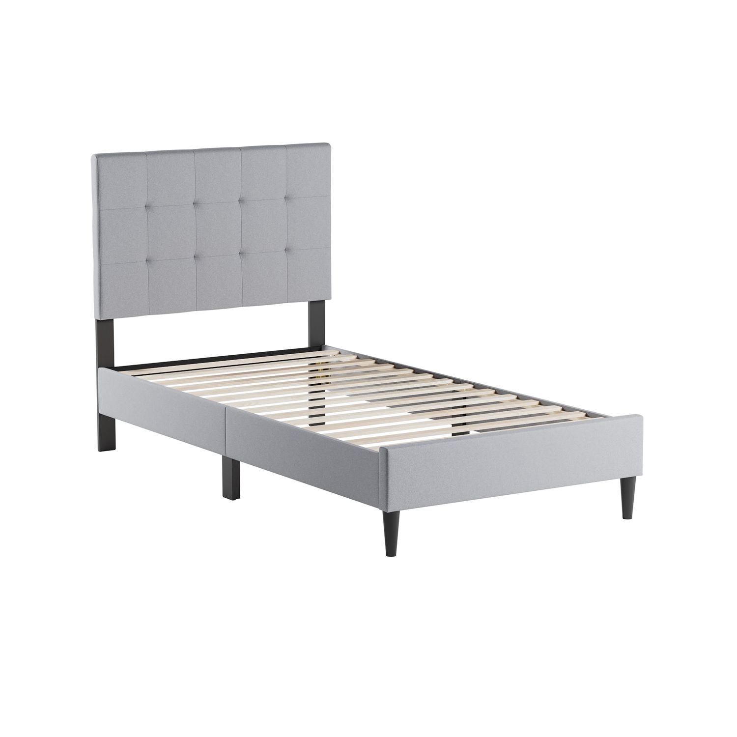Weekender Upholstered Platform Bed Twin, Stone