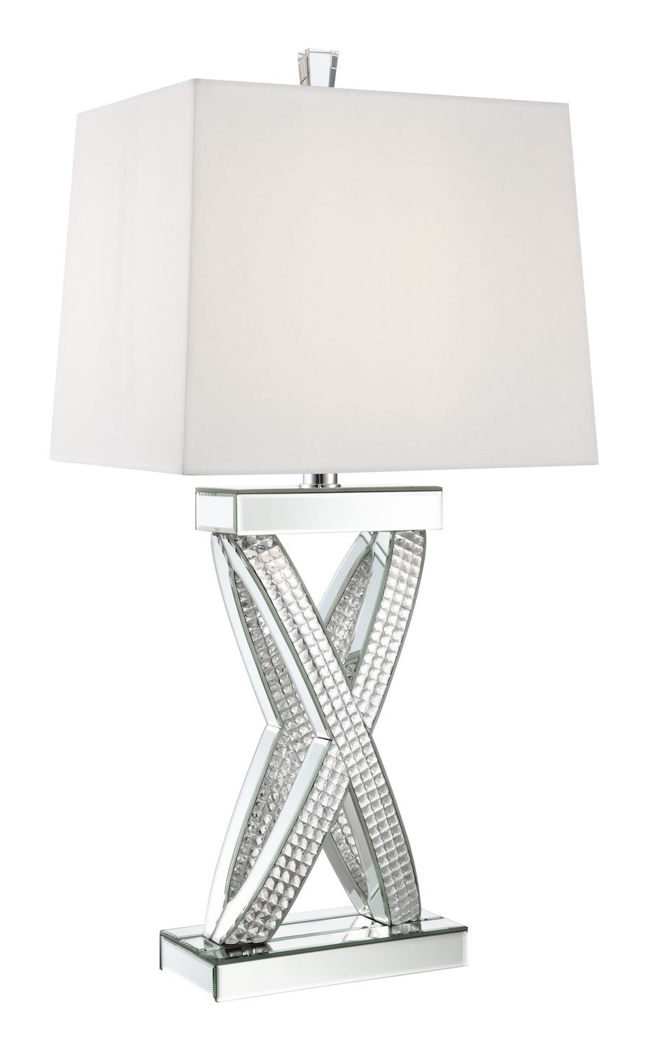 Dominick 31-Inch Tapered Mirrored Acrylic Table Lamp Silver