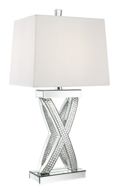 Dominick 31-Inch Tapered Mirrored Acrylic Table Lamp Silver