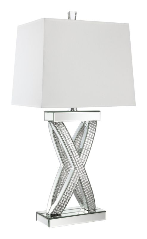 Dominick 31-Inch Tapered Mirrored Acrylic Table Lamp Silver