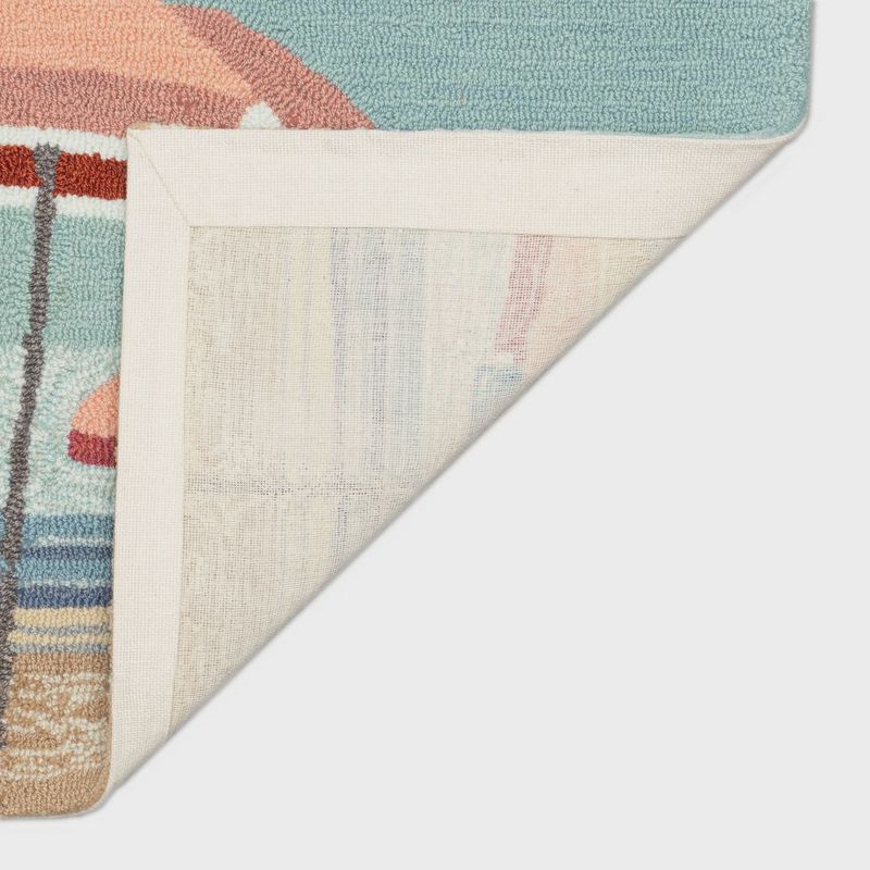 Frontporch Beach Umbrellas Indoor/Outdoor 20x30" Rug Aqua
