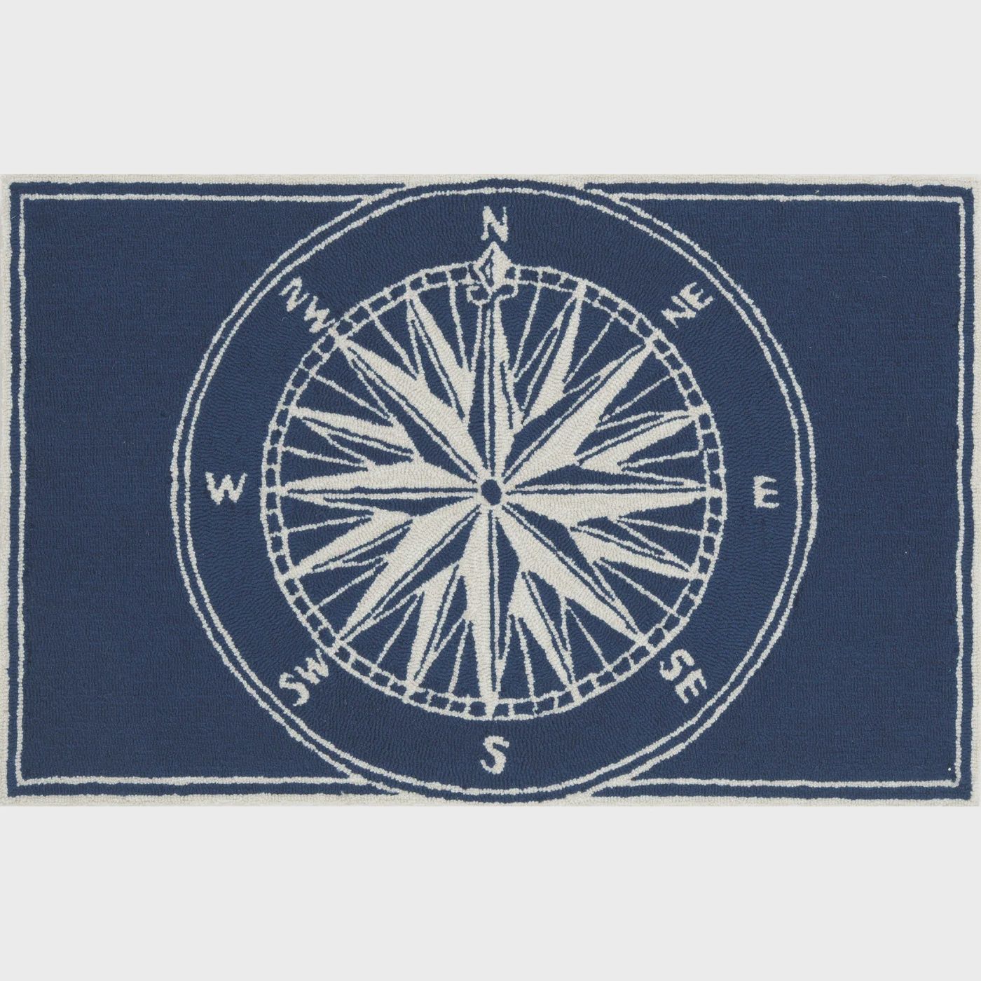 Frontporch Compass Indoor/Outdoor 20x30 Rug Navy