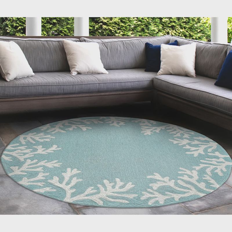 Capri Coral Border Indoor/Outdoor Rug