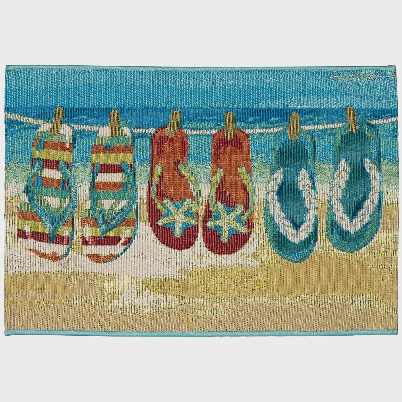 Esencia Flip Flops Forever Indoor/Outdoor Mat Blue