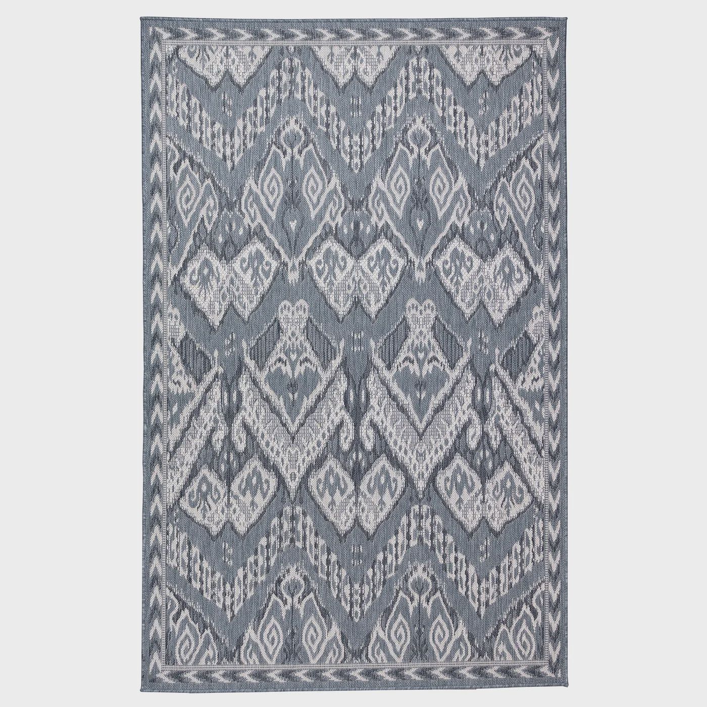 Malibu Ikat Indoor/Outdoor Rug, Colour: Navy, Size: 3x5&#39;