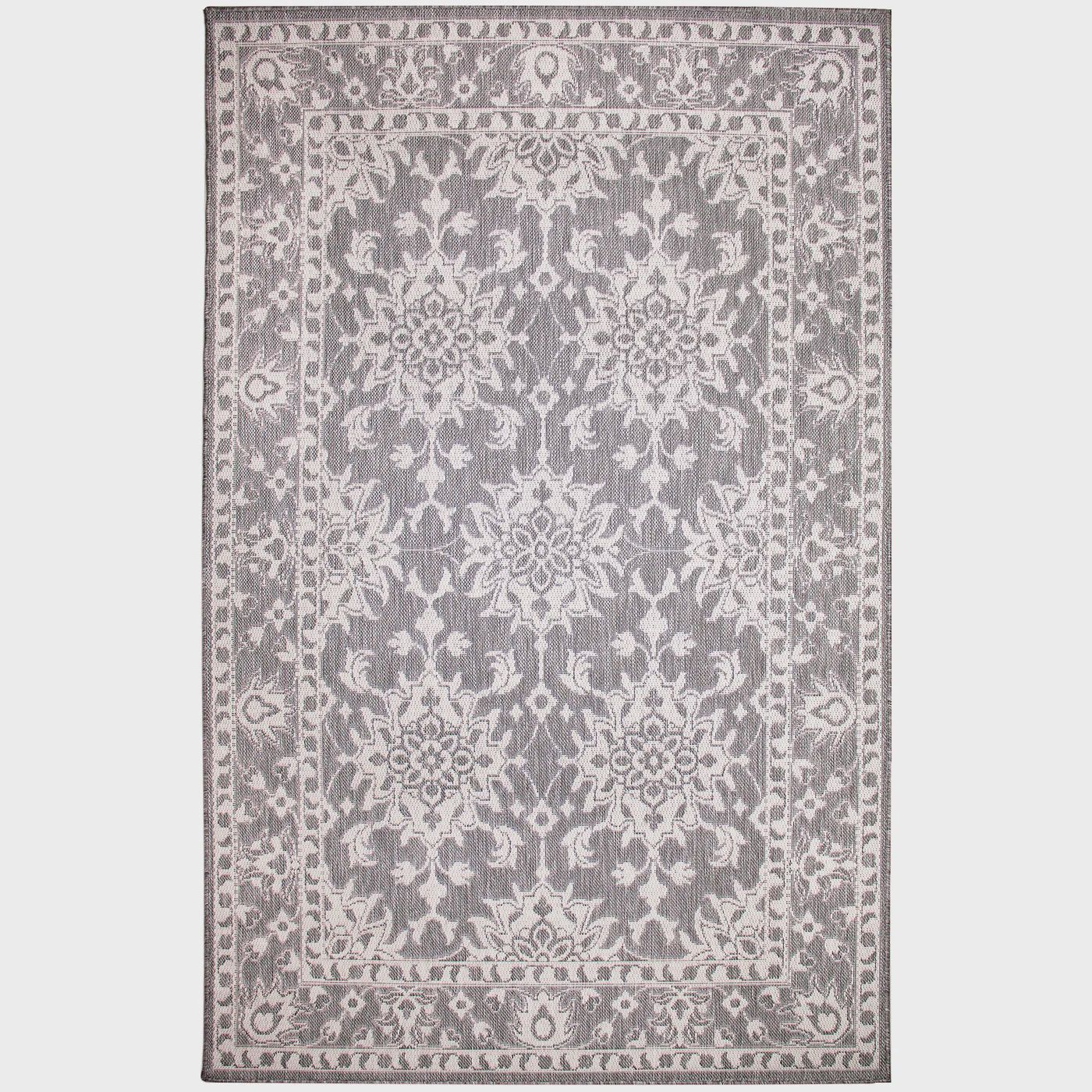 Malibu Kashan Indoor/Outdoor Rug, Colour: Silver, Size: 3x5&#39;
