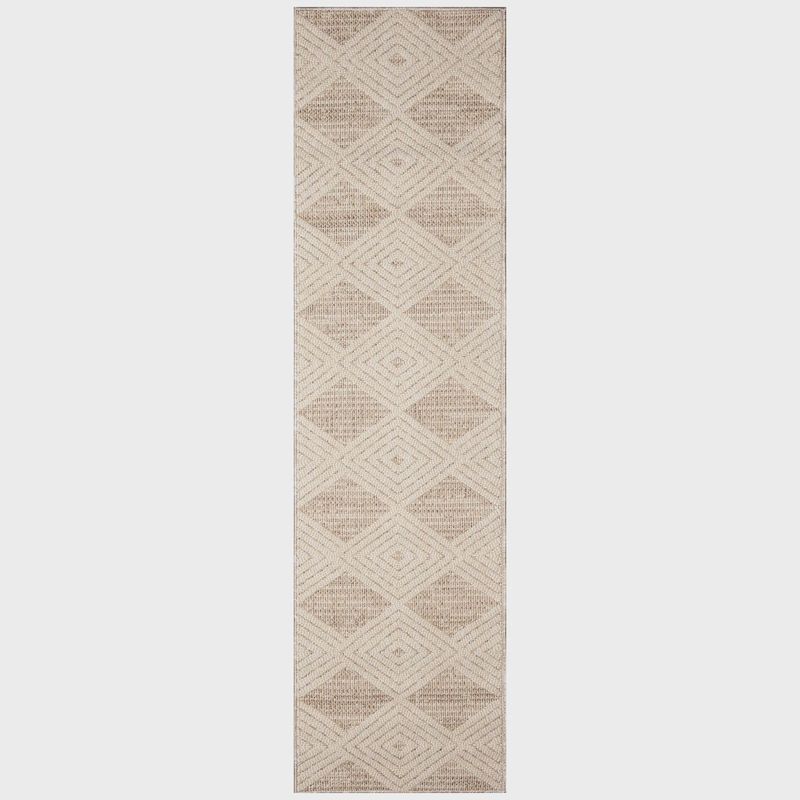 Dunes Modern Diamond Indoor/Outdoor Rug Sand