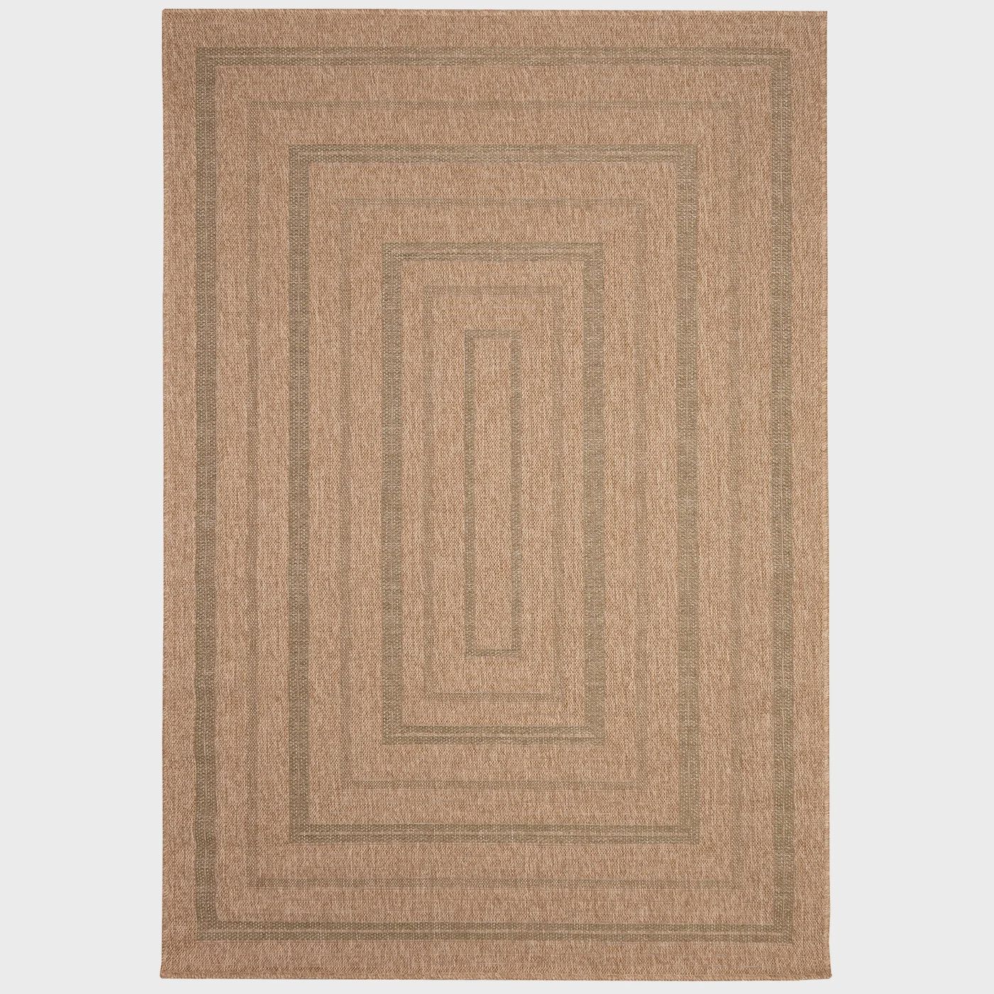Sahara Multi Border Indoor/Outdoor Rug, Colour: Green, Size: 3x5&#39;