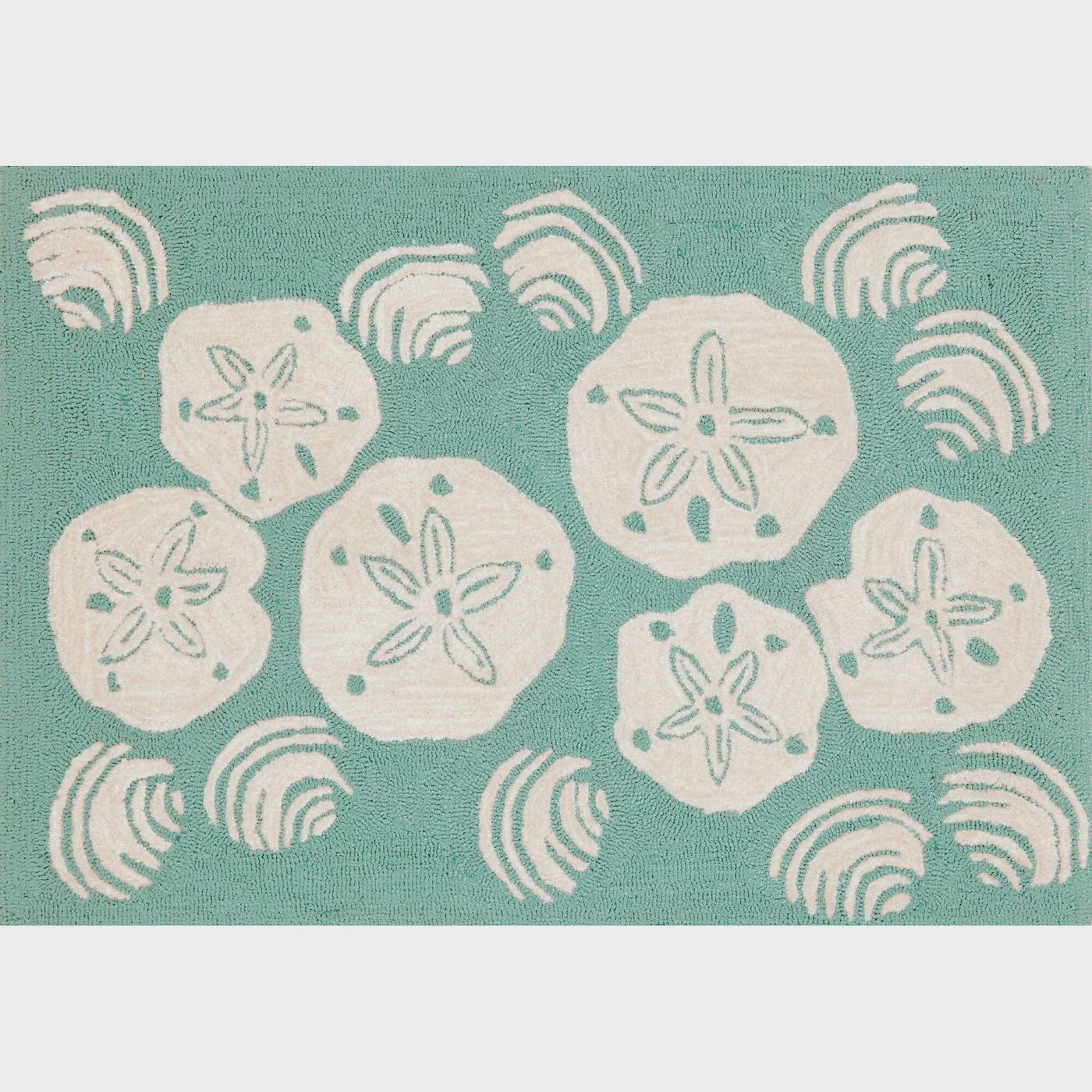 Frontporch Shell Toss Indoor/Outdoor Rug Aqua