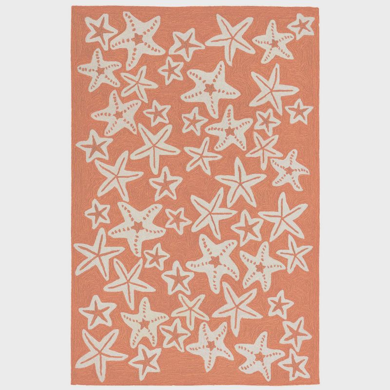 Capri Starfish Indoor/Outdoor 5x7' Rug Coral