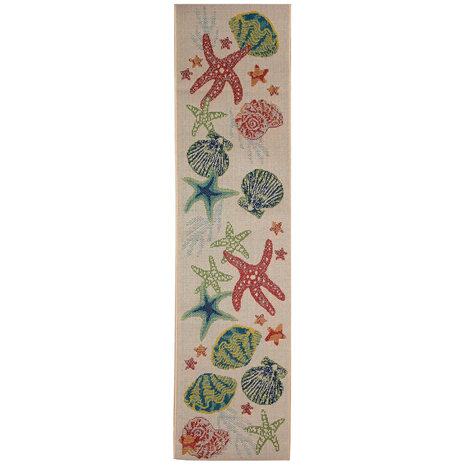 Patio Starfish Song Indoor Outdoor Runner Rug Sand