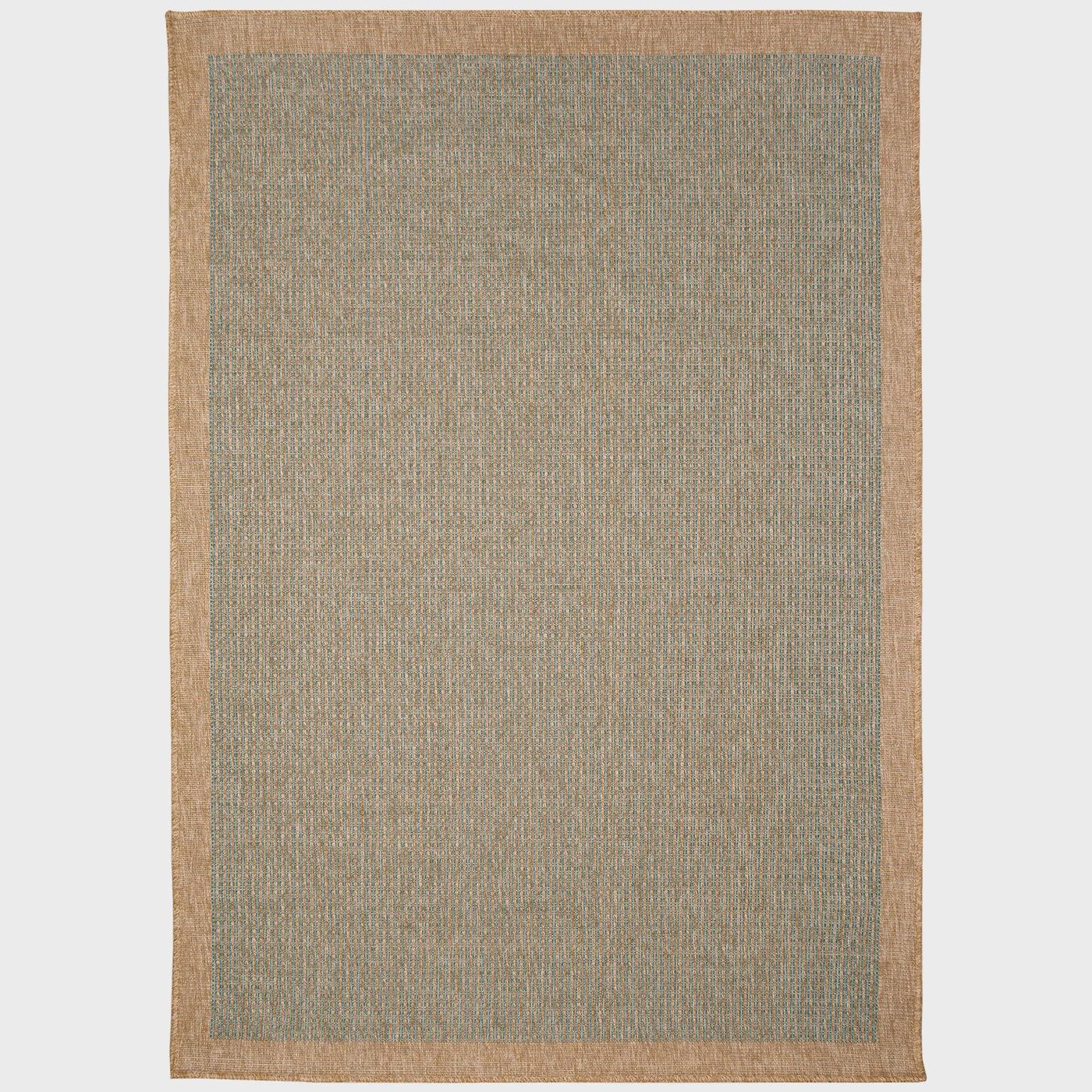 Sahara Texture Border Indoor/Outdoor Rug, Colour: Aruba, Size: 3x5'