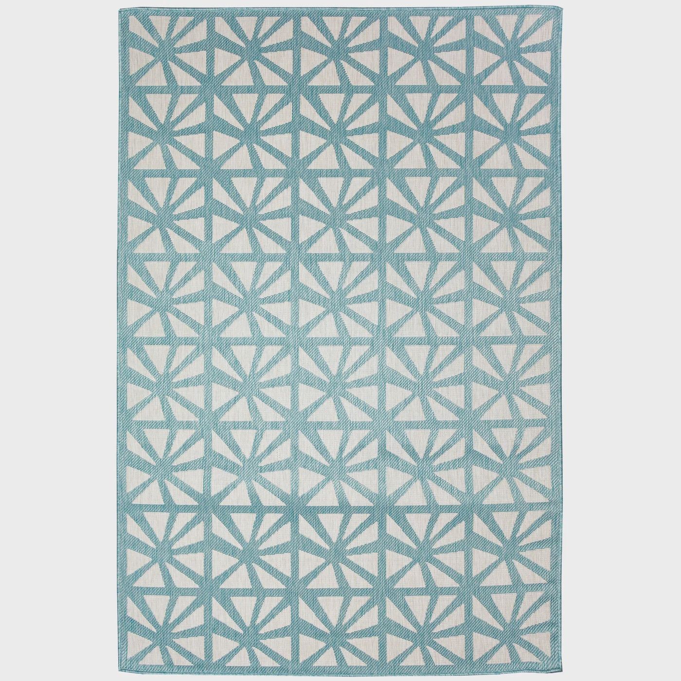 Carmel Tonga Tile Indoor/Outdoor Rug, Colour: Aqua, Size: 5x7&#39;