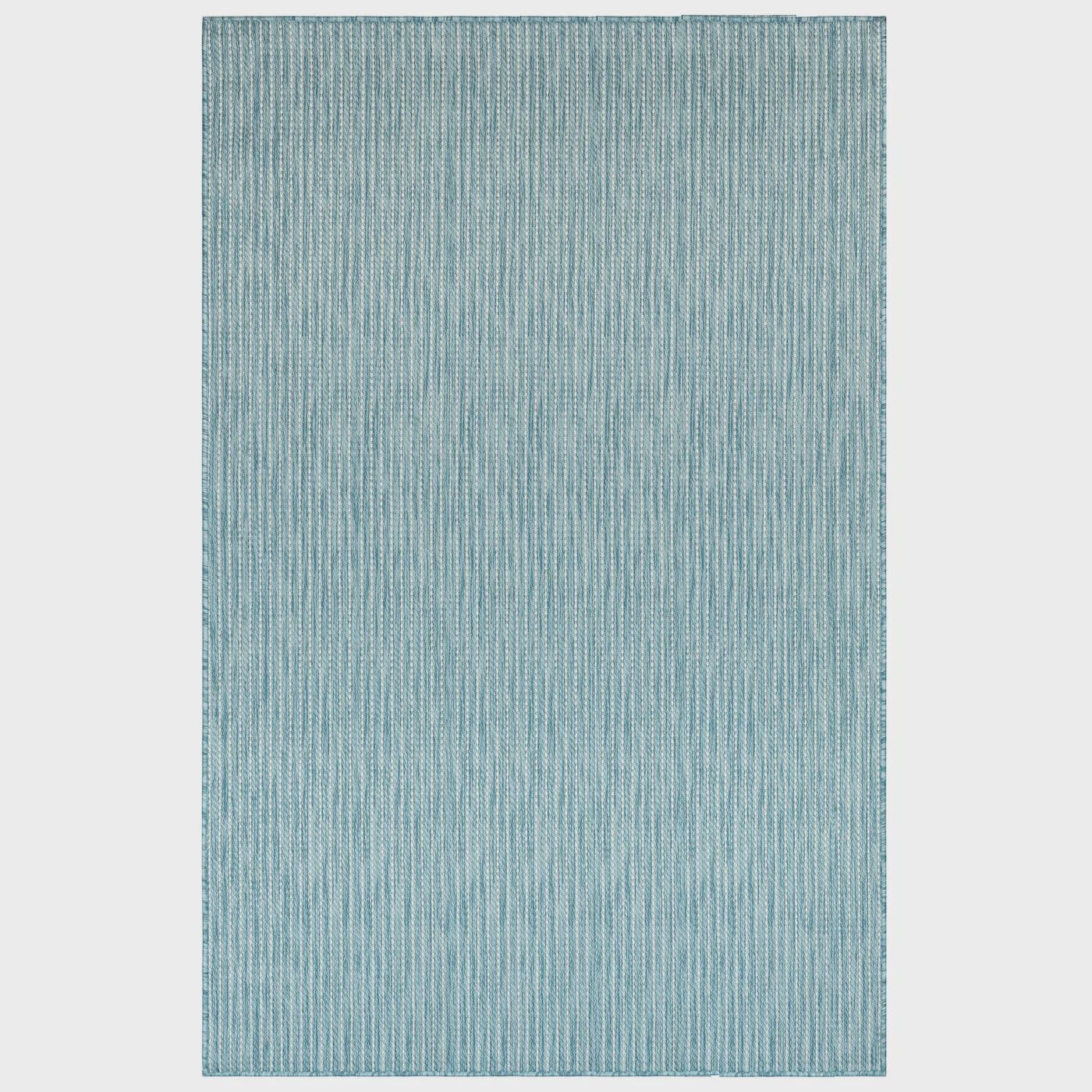Carmel Texture Stripe 4x6&#39; Indoor/Outdoor Rug, Aqua