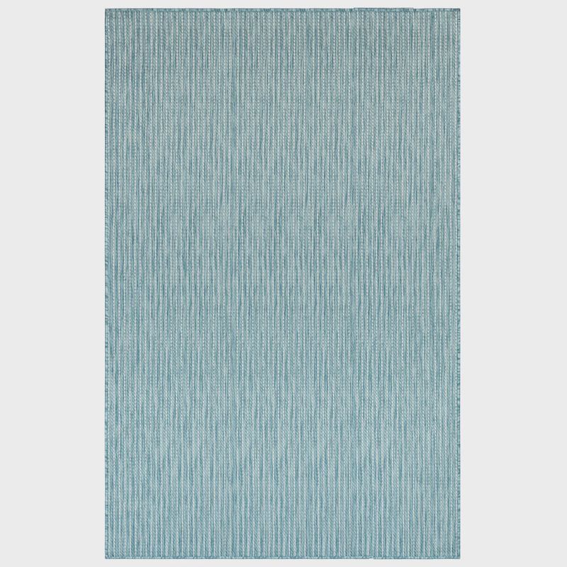Carmel Texture Stripe 4x6' Indoor/Outdoor Rug, Aqua