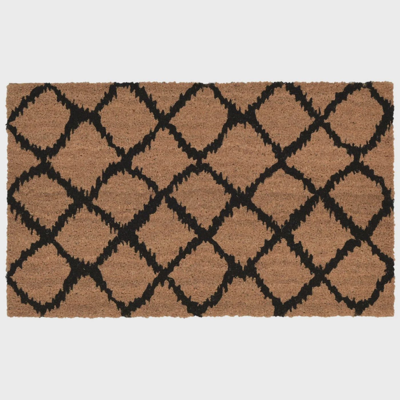 Natura Ikat Lattice Outdoor Mat Black
