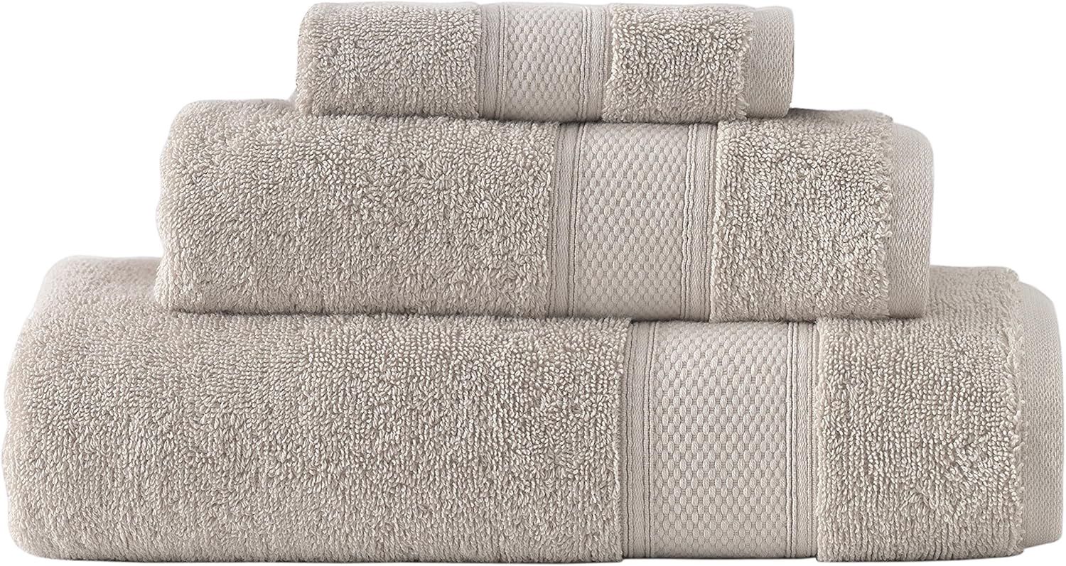 Pinehurst 100% Organic Cotton Bath Towel Collection, Colour: Driftwood, Set: 3pc set