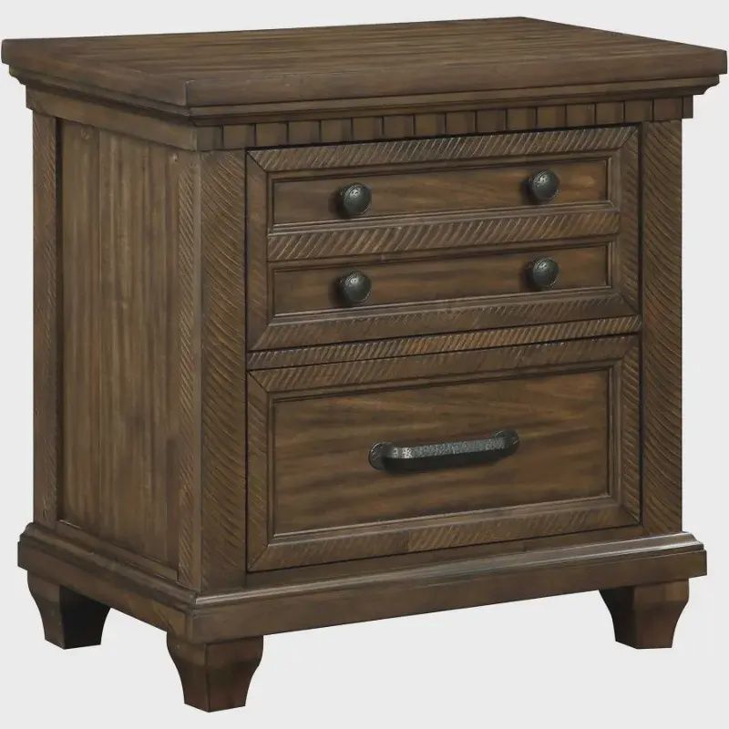Bennington 2-Drawer Nightstand, Acacia Brown