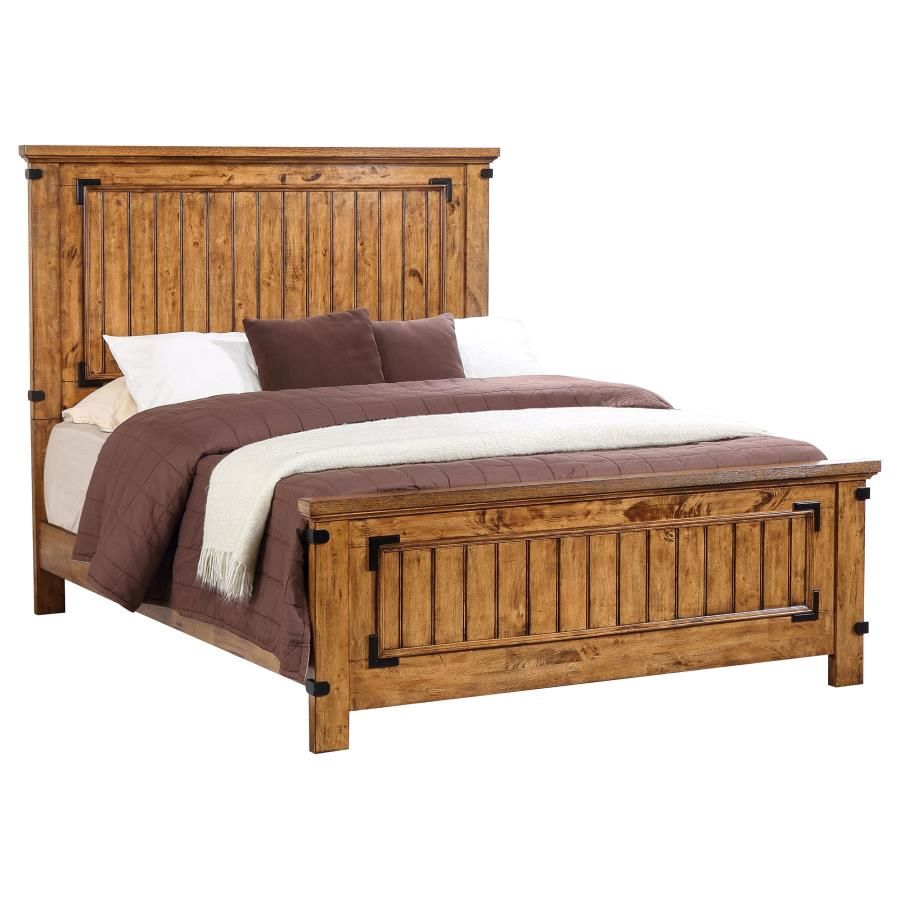 Brenner Wood Panel Bed Rustic Honey, Size: Full