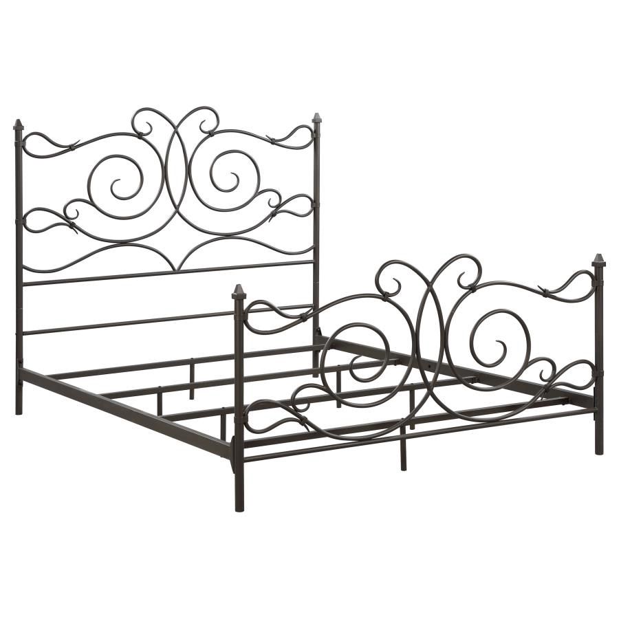 Parleys Metal Open Frame Bed Dark Bronze, Size: Queen