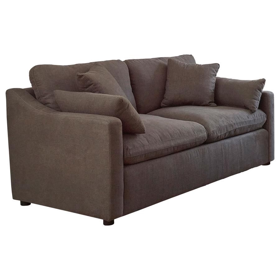Contrary Upholstered Reversible Cushion Loveseat Charcoal