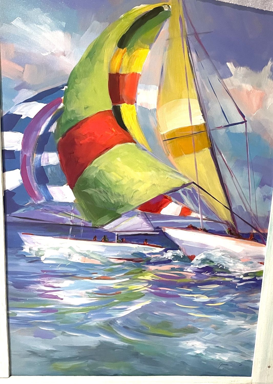 Dockwood Framed 24 x 36 Print &quot;Full Sail&quot;