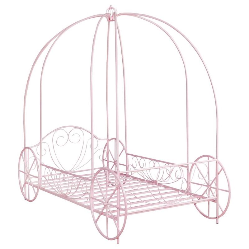 Massi Metal Twin Canopy Bed Powder Pink