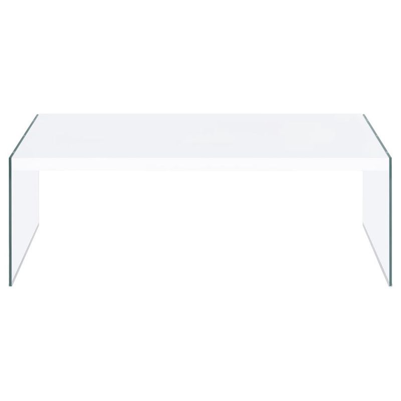 Opal Square Glass Frame Coffee Table White High Gloss