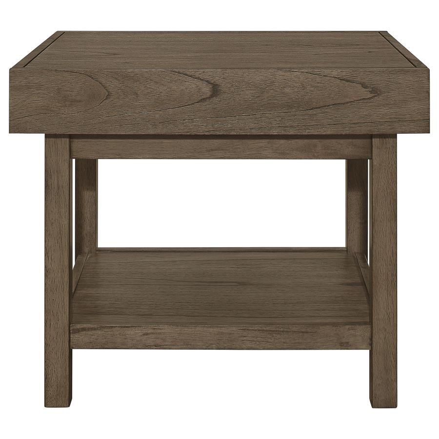 Owen 1-drawer Rectangular Side End Table Wheat Brown