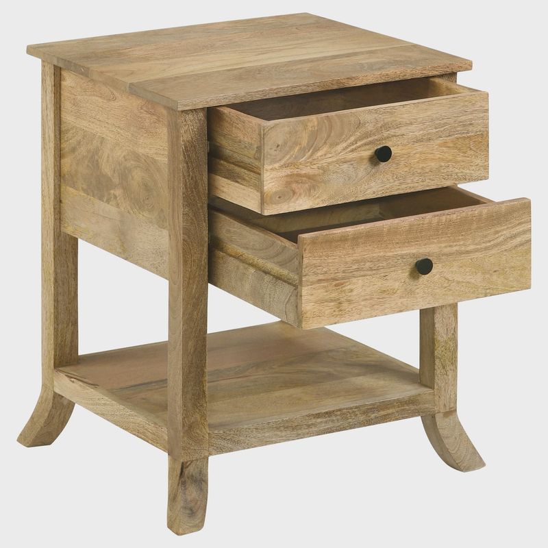 Russo 2-drawer Accent Side End Table Natural Mango