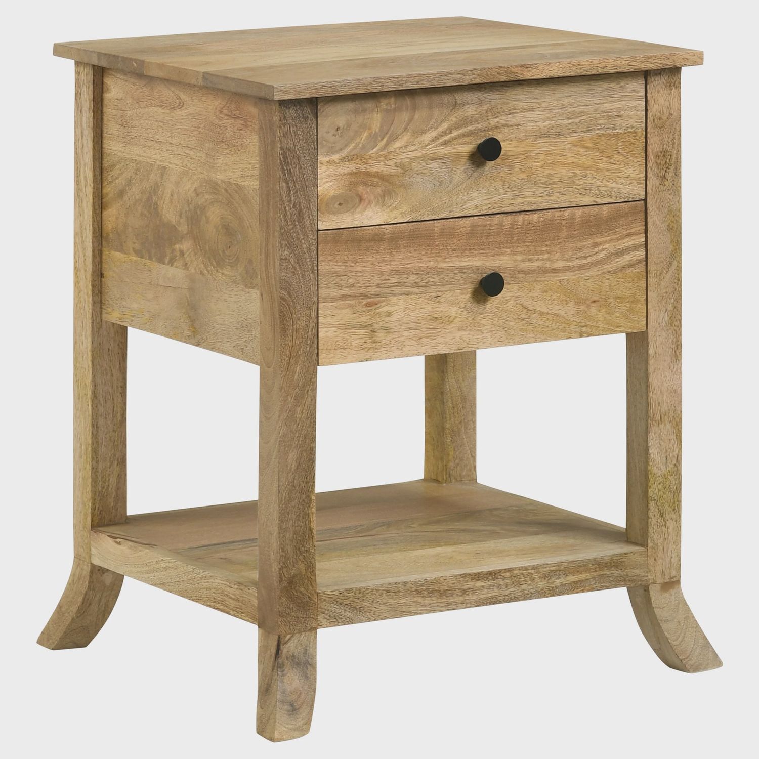 Russo 2-drawer Accent Side End Table Natural Mango
