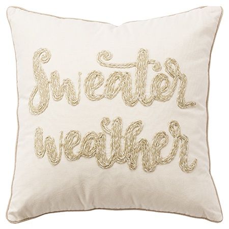 Rizzy Home Seasonal Decorative Pillow, &quot;Sweater Weather&quot;