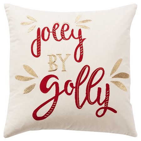 Rizzy Home Seasonal Decorative Pillow, &quot;Jolly by Golly&quot;