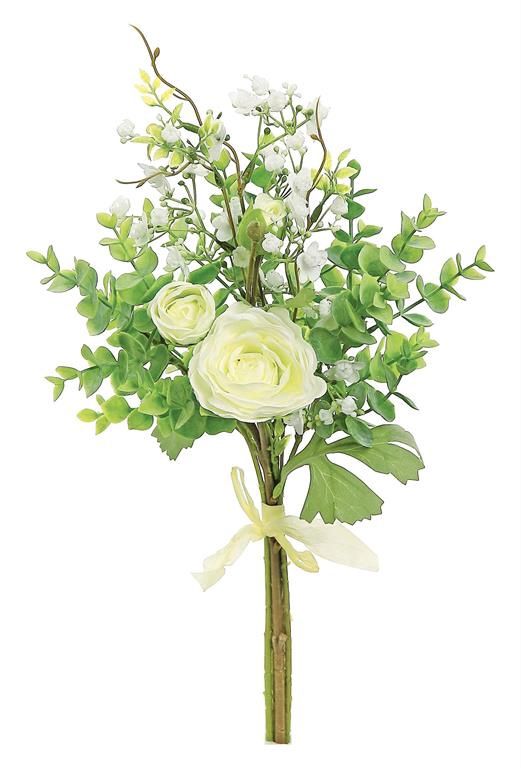 Rose, Eucalyptus and Gyp 15.75" Bundle, Cream