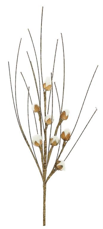 Small Cotton Pod/Twig/20&quot; Natural