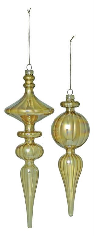 Finial Ornament (Set of 2), Colour: Gold