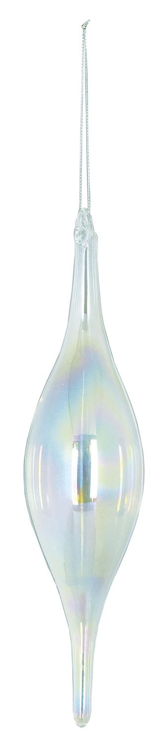 Iridescent Finish Glass Finial Ornament 2.25"X10.5"