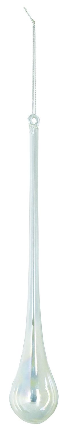 Iridescent Finish Glass Drop Ornament, Colour: Clear