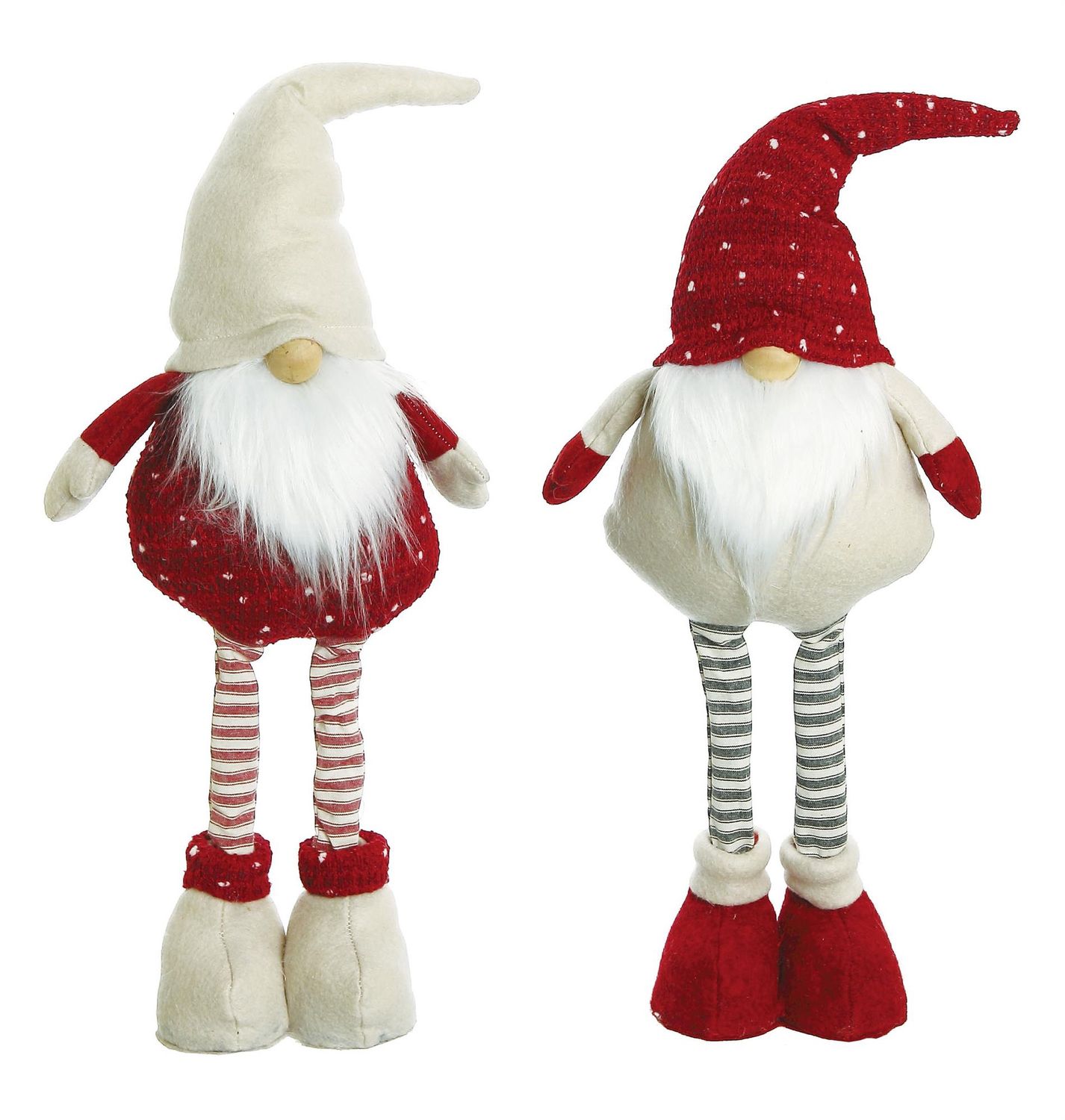 Long Leg Gnomes With Striped Stockings, 23&quot;, (Set of 2)