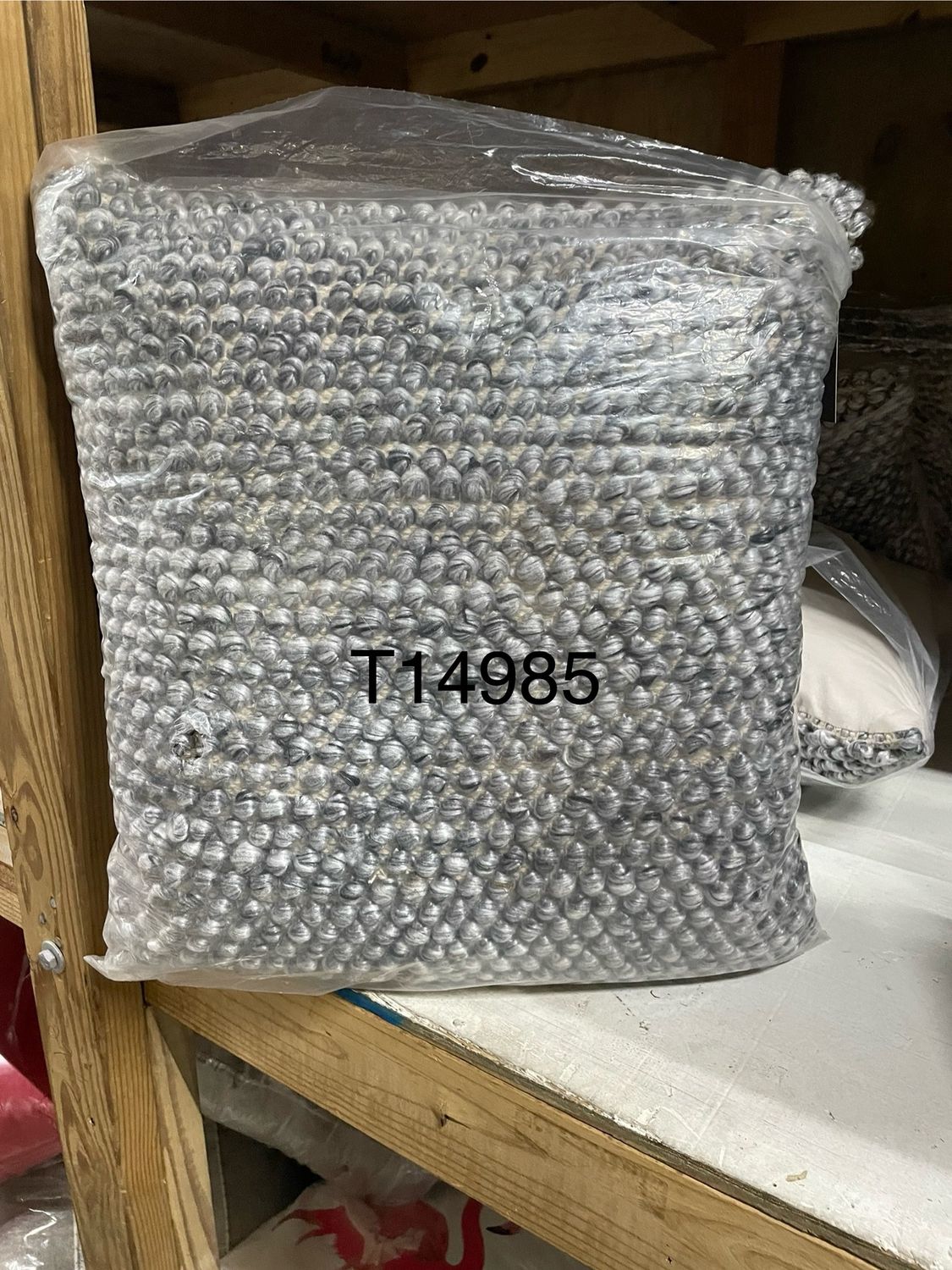 Rizzy Home Decorative Pillow, Wool Grey Knot